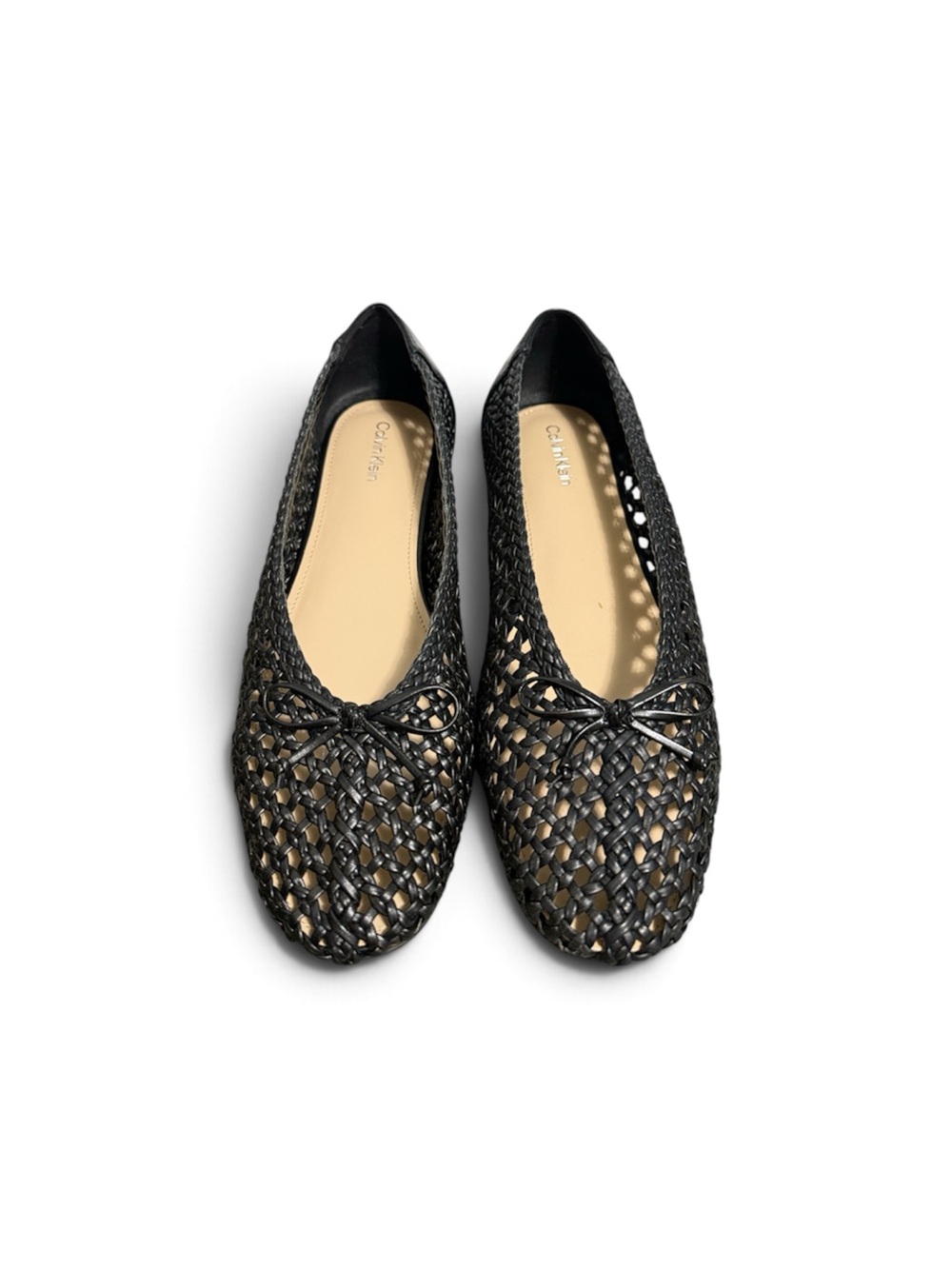 Calvin Klein Black Woven Ballet Flats